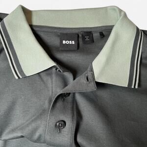 Boss - Men's Dark Gray Parlay Tipped Cotton Polo - Size XL